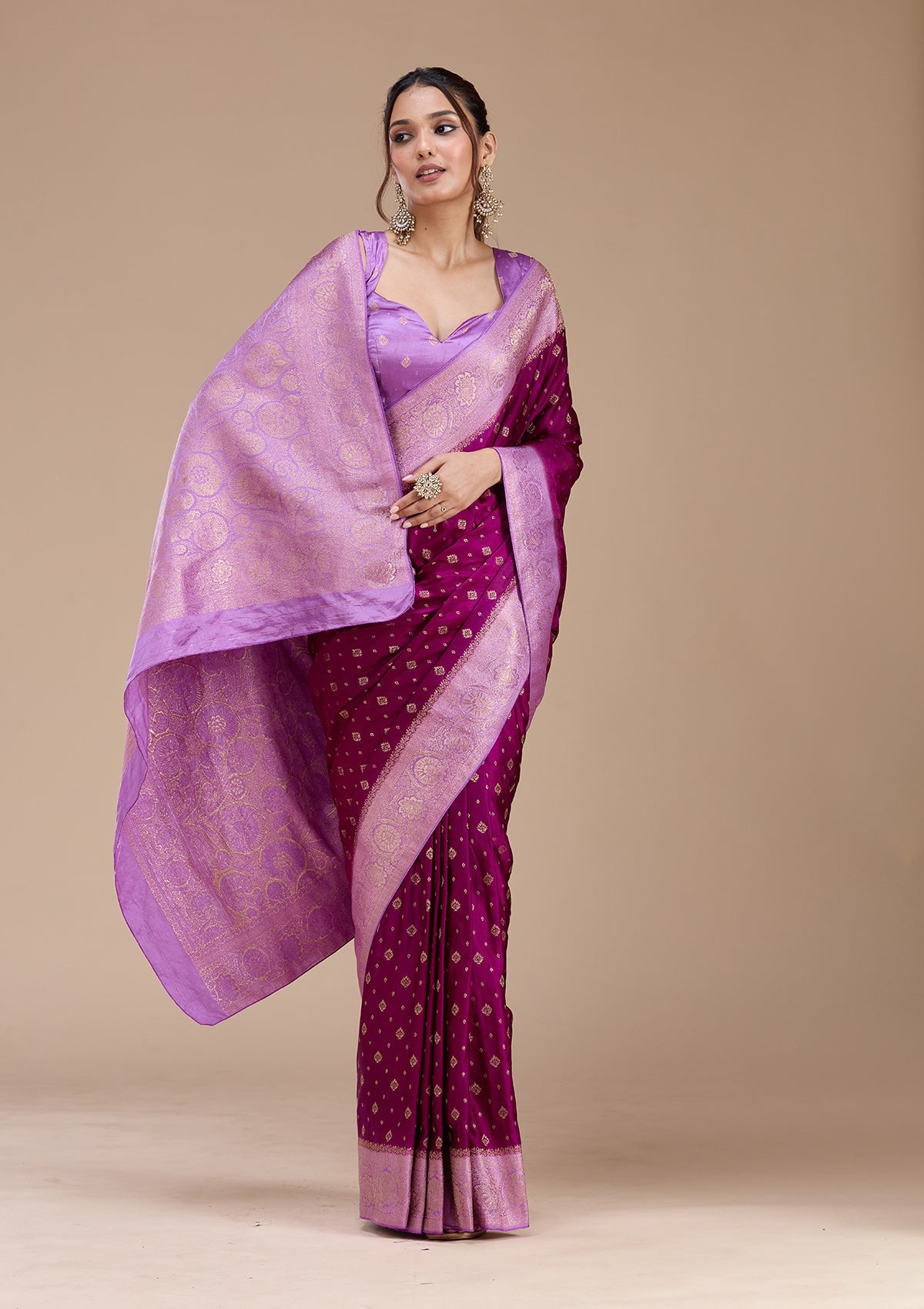 Purple  Silk Saree