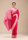 Rani Pink  Silk Saree