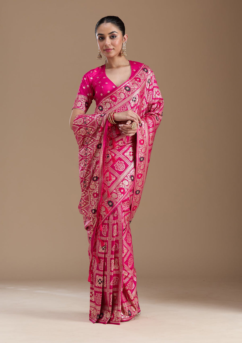 Magenta Pink Kanjivaram Silk Saree