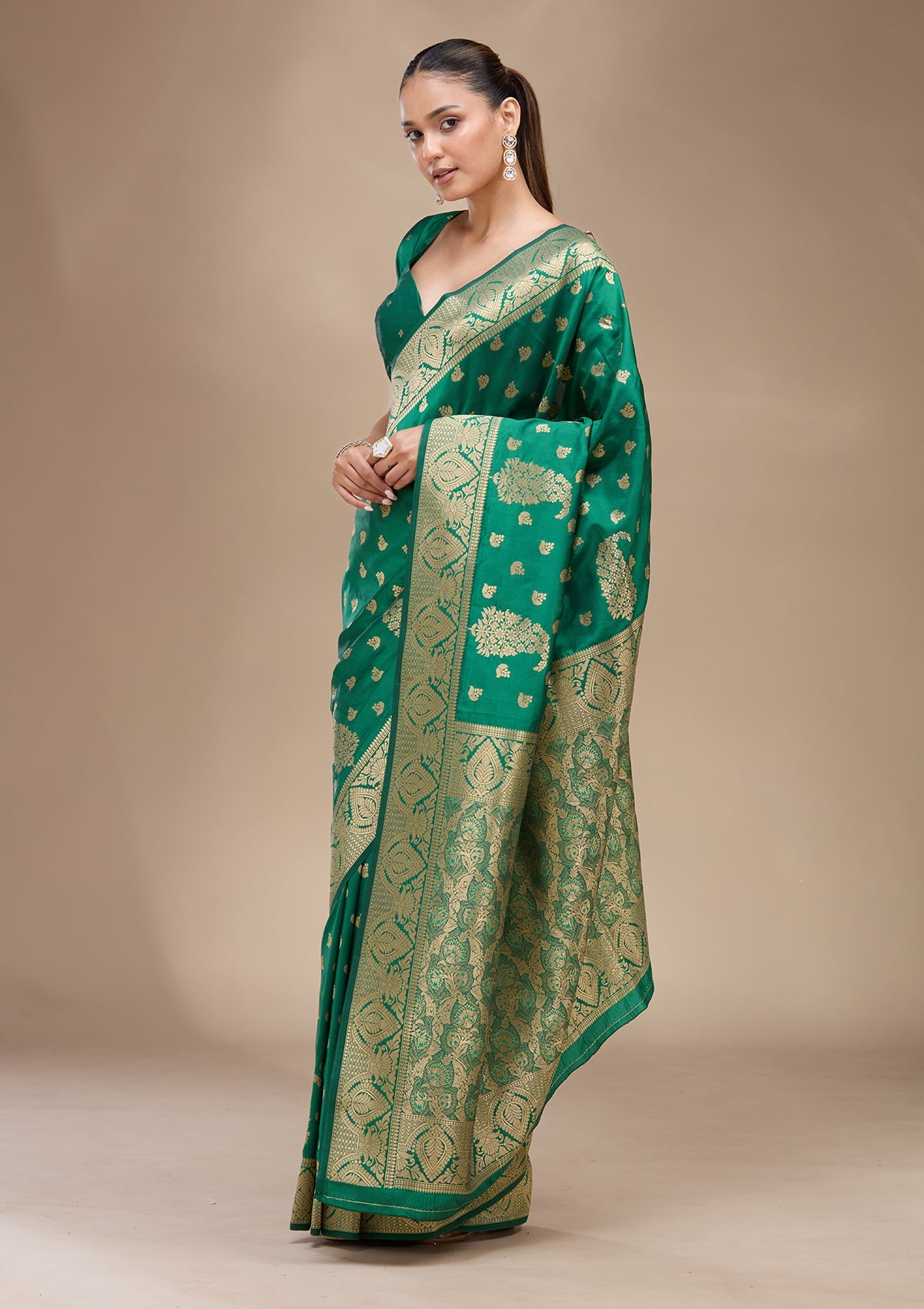 Green Zariwork (Gold) Art Silk Silk_Saree