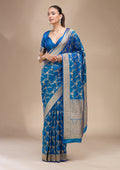 Blue Zariwork (Gold) Art Silk Silk_Saree