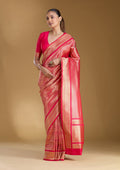 Rani Pink Zariwork (Gold) Art Silk Silk_Saree
