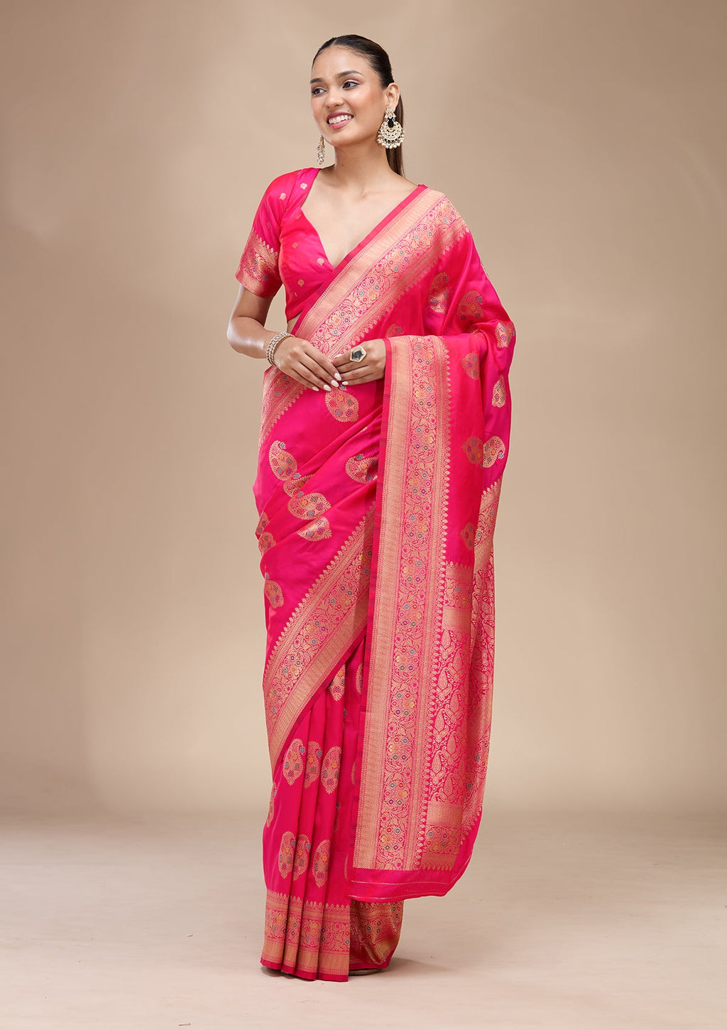 Pink Zariwork Art Silk Silk_Saree