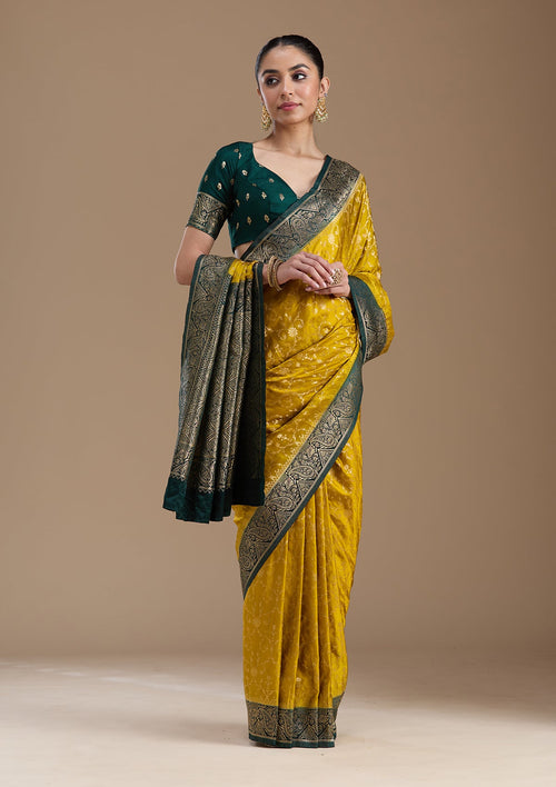 Gold Zariwork Art Silk Saree