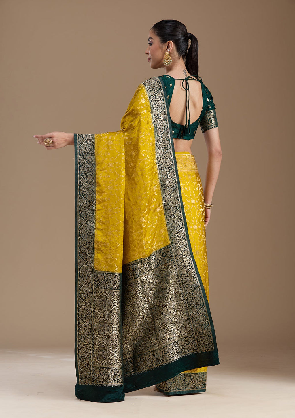 Gold Zariwork Art Silk Saree