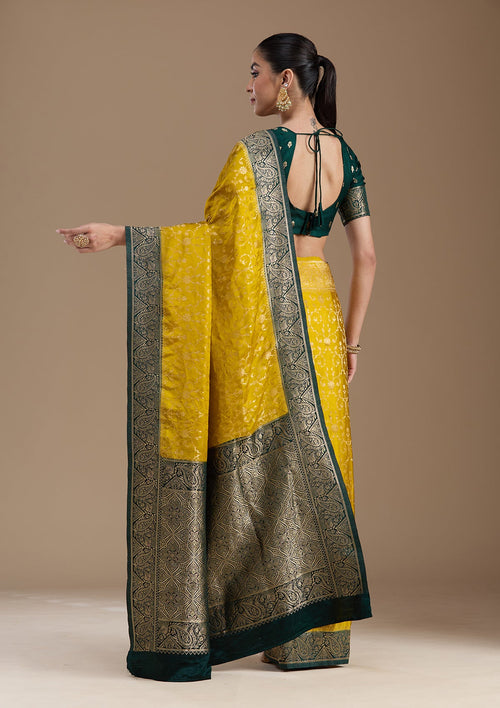 Gold Zariwork Art Silk Saree