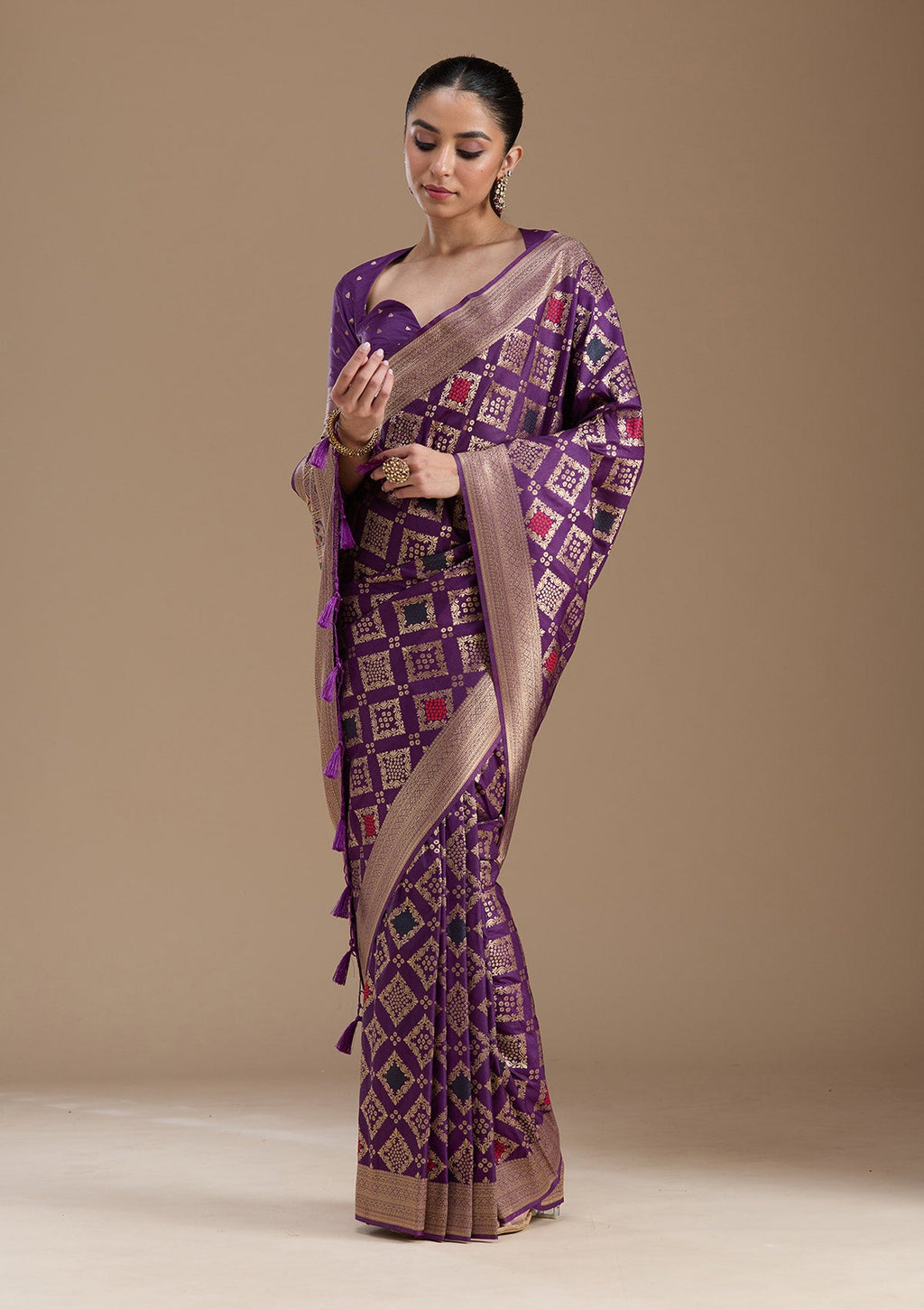 Violet Zariwork Silk Saree