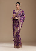 Violet Zariwork Silk Saree
