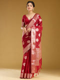 Red Zariwork (Gold) Cotton Silk Saree