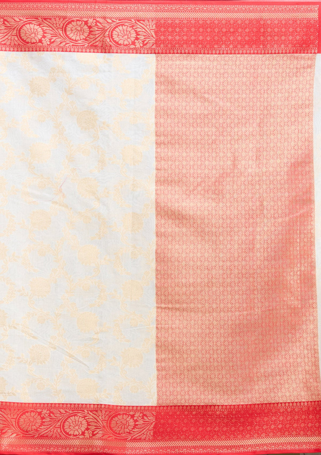 Cream Zariwork Cotton Silk Saree