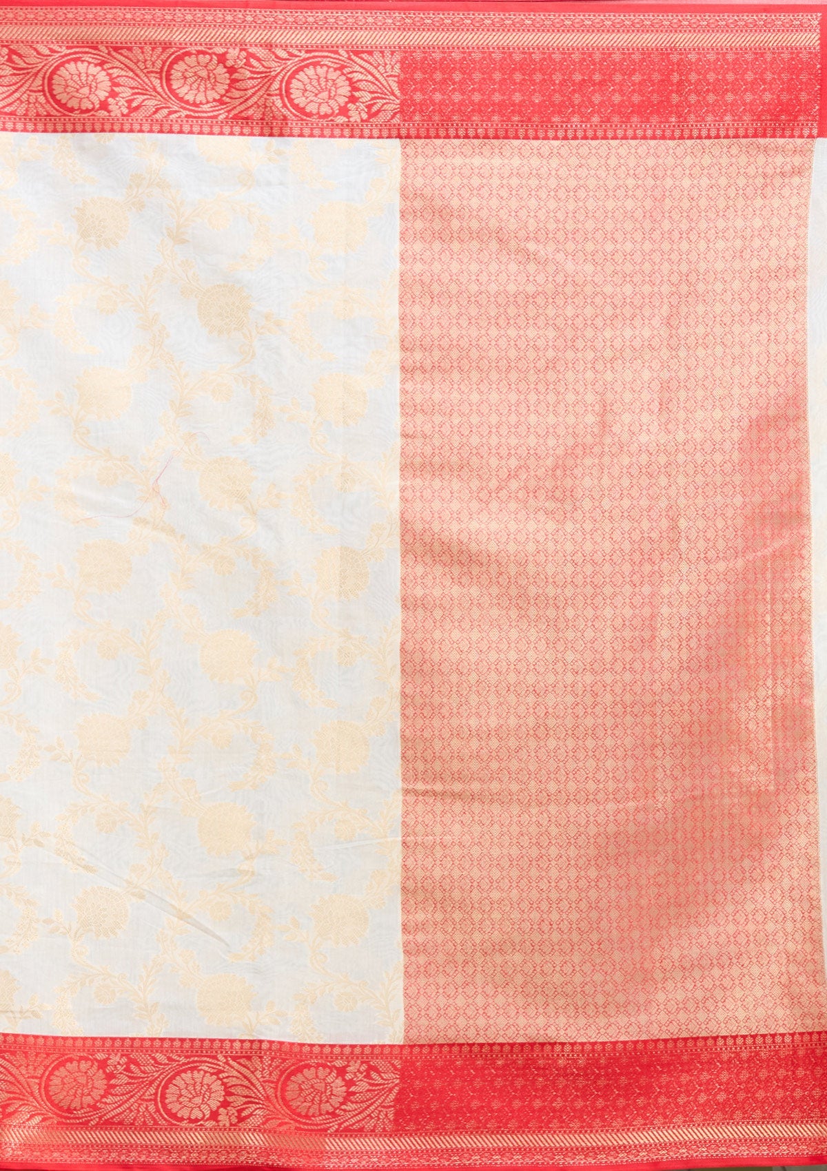 Cream Zariwork Cotton Silk Saree