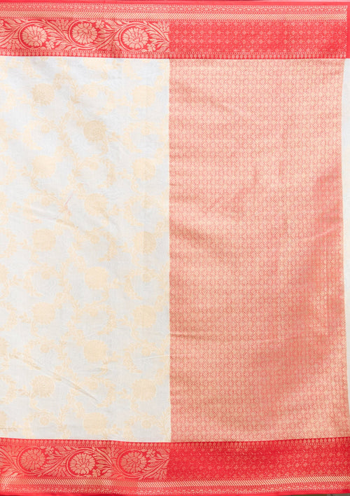 Cream Zariwork Cotton Silk Saree