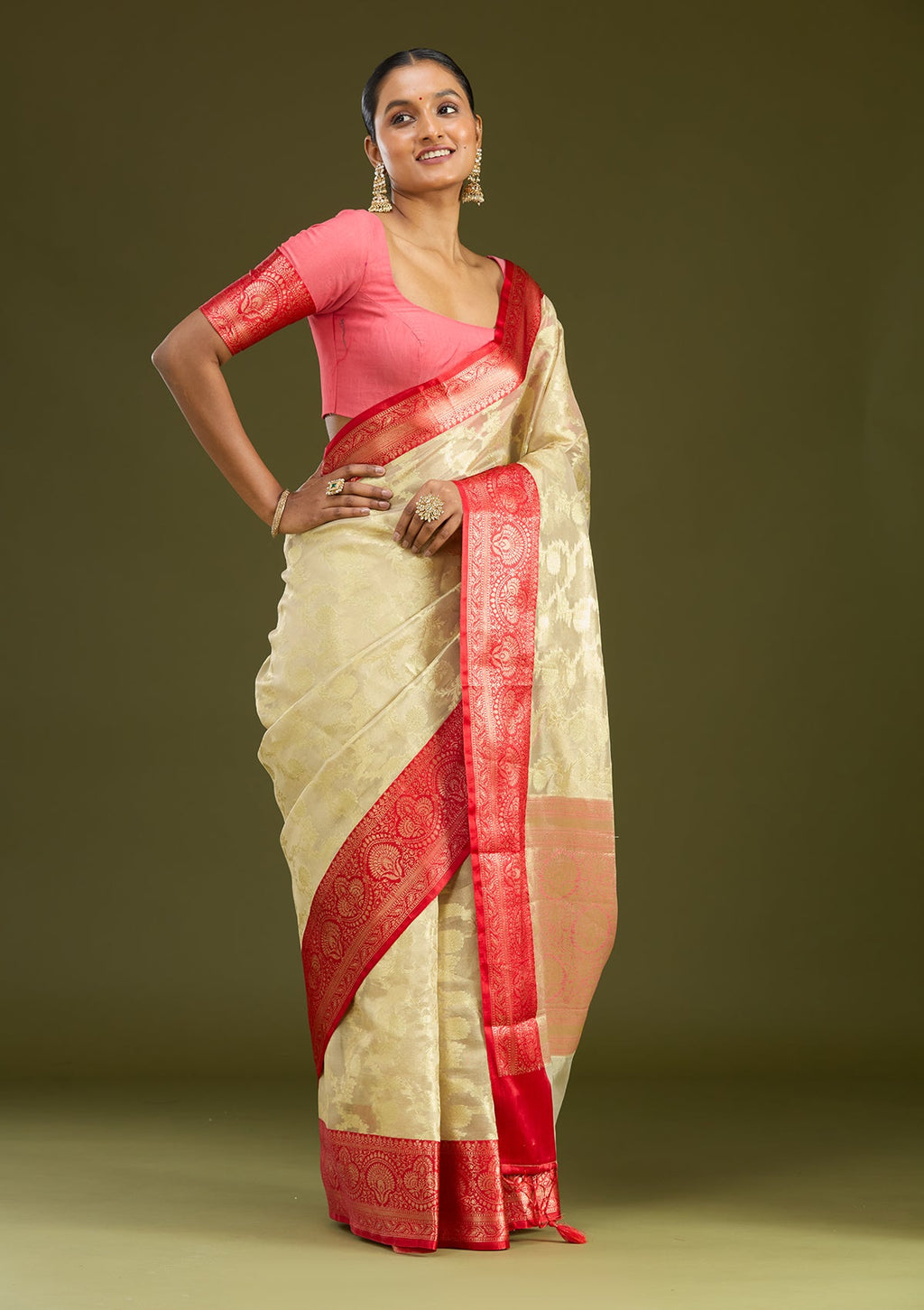 Gold Zariwork (Gold) Cotton Silk Saree