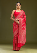 Red Zariwork (Gold) Georgette Silk Saree