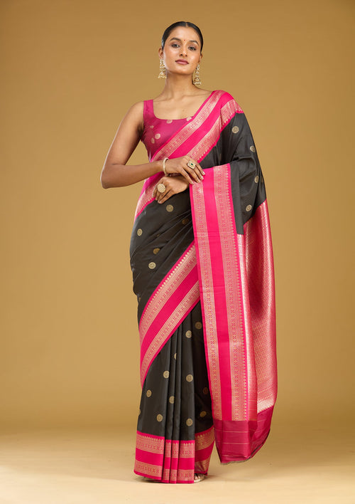 Black Zariwork (Gold) Silk Saree