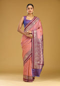 Onion Pink Zariwork (Gold) Silk Saree