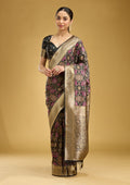 Black Printed Silk Saree