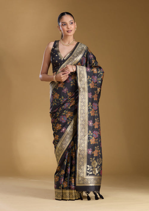 Black Zariwork (Gold) Art Silk Silk_Saree