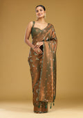 Mehendi Zariwork (Gold) Silk Saree