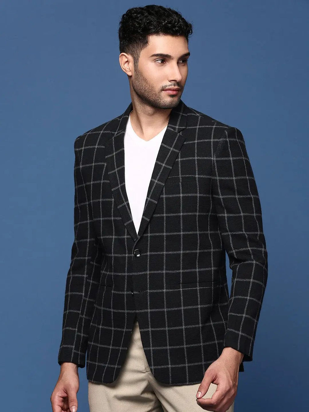Men's Black Single Breasted Slim Fit Blazer