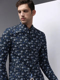 Men's Grey Printed Single- Breasted Blazers