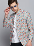 Men's Multi Floral Printed Bandhgala Blazer