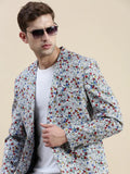 Men's Multi Floral-Printed Single Breasted Formal Blazers