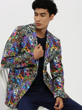 Men's Multi Printed Single Breasted Slim Fit Blazer