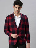 Men's Black Checked Single Breasted Blazer