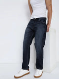 Men's Navy Blue Straight Fit Jeans