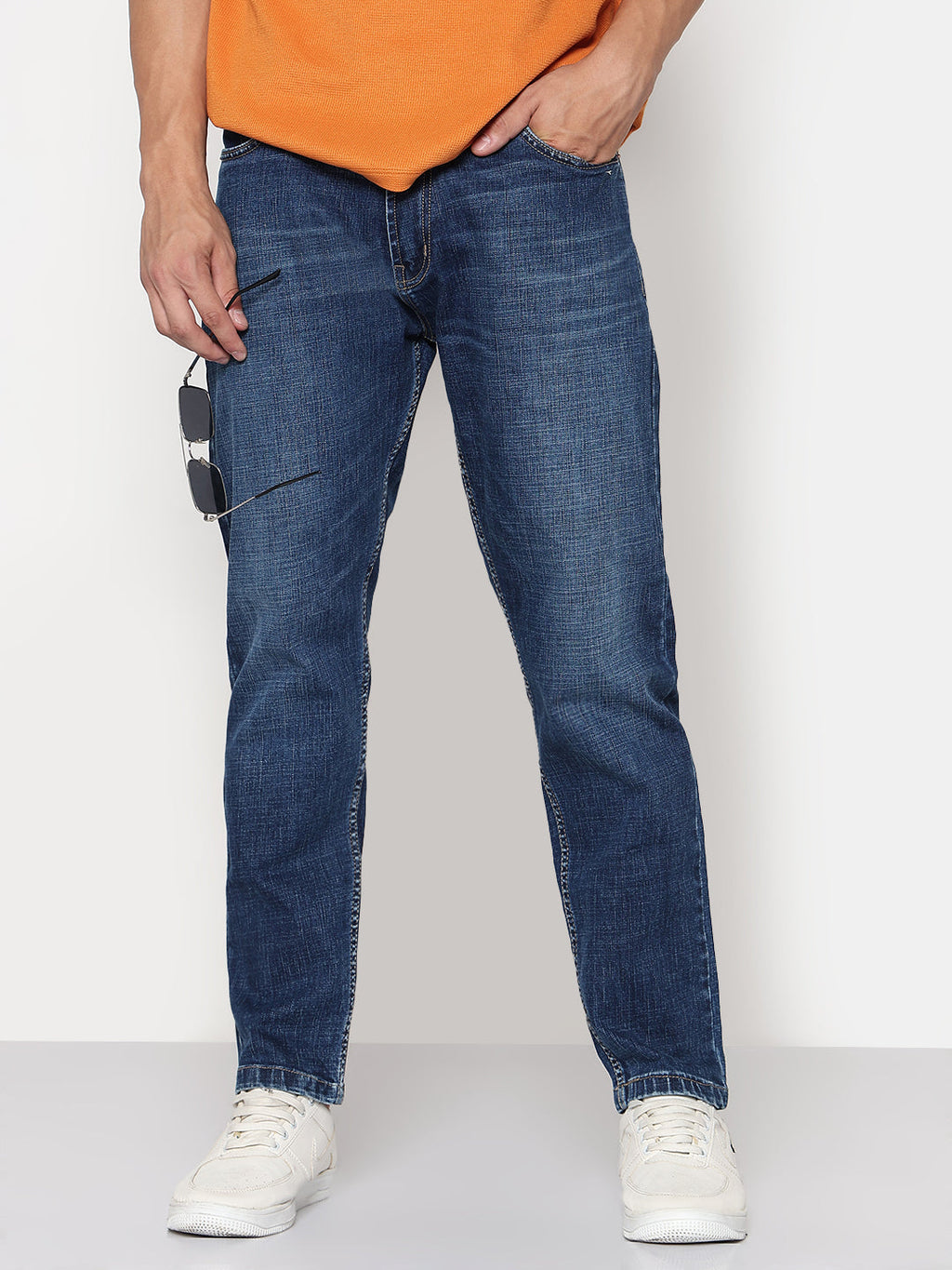 Men's Navy Blue Slim Fit Jeans