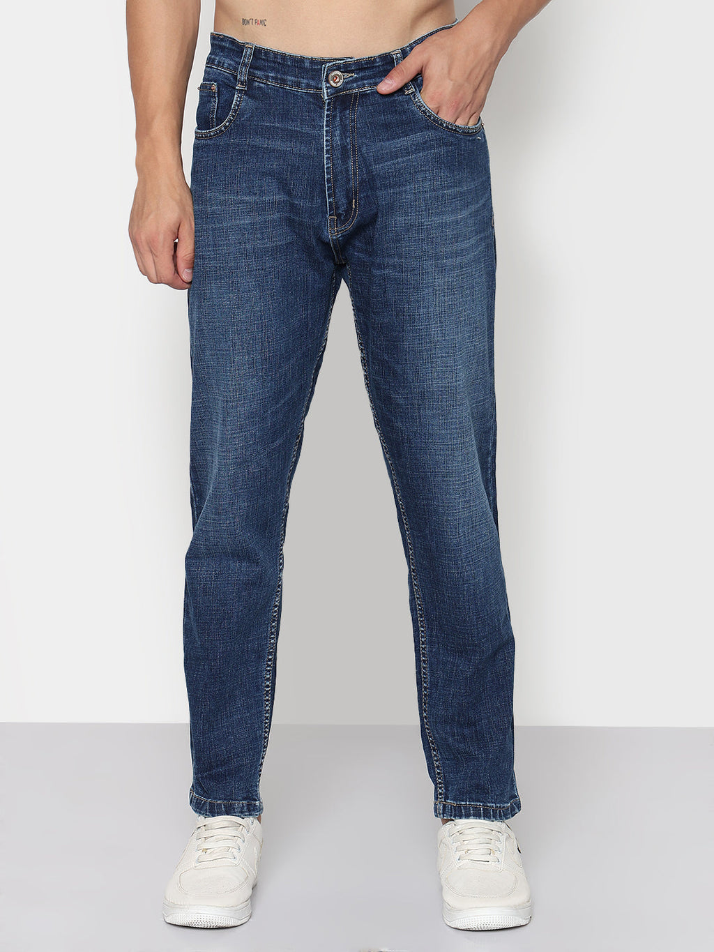 Men's Navy Blue Slim Fit Jeans