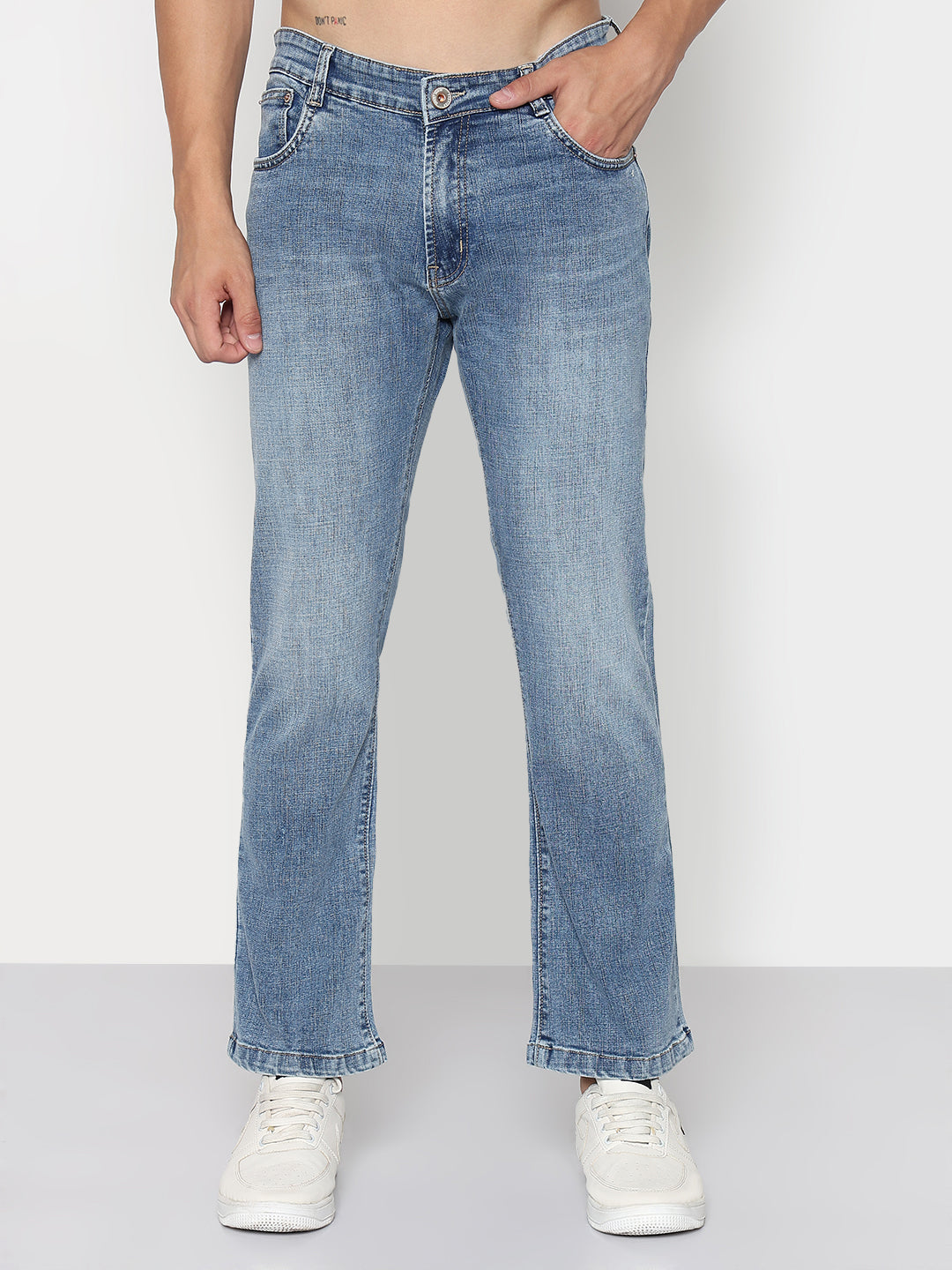 Men's Blue Slim Fit Flared Jeans