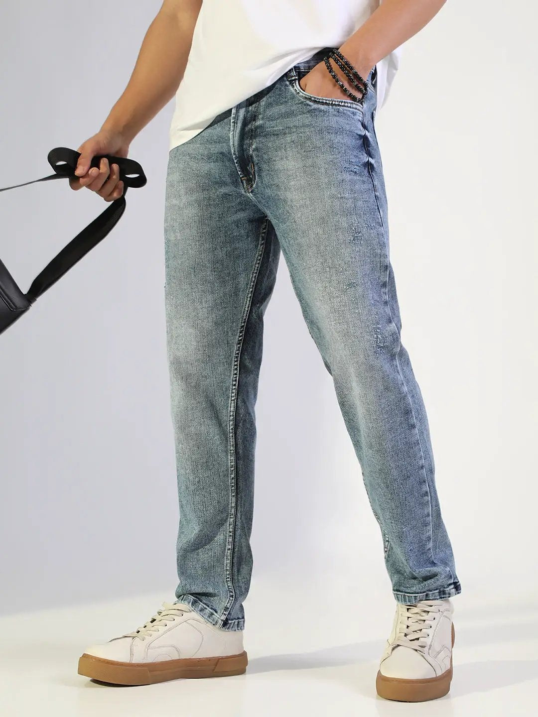 Men's Blue Stone Wash Slim Fit Jeans