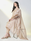 Women's Beige Graphic Straight Kurta Sets with Dupatta