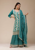 Sea Green Cording Dola Silk Readymade salwar suit