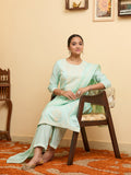 Blue Threadwork Chanderi Readymade Salwar Suit