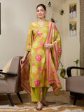 Pista Green Cording Soft Raw Silk Readymade Salwar Suit