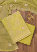 Mehendi Threadwork Georgette Unstitched Salwar Suit