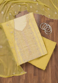 Mehendi Zariwork Tissue Unstitched Salwar Suit