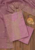 Lavender Zariwork Georgette Unstitched Salwar Suit