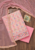 Pink Stonework Georgette Unstitched Salwar Suit