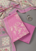 Lavender Zariwork Art Silk Unstitched Salwar Suit