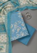 Sky Blue Zariwork Art Silk Unstitched Salwar Suit
