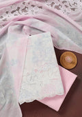 Baby Pink Threadwork Cotton Unstitched Salwar Suit
