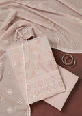 Baby Pink Thread Embroidery Cotton Unstitched Salwar Suit