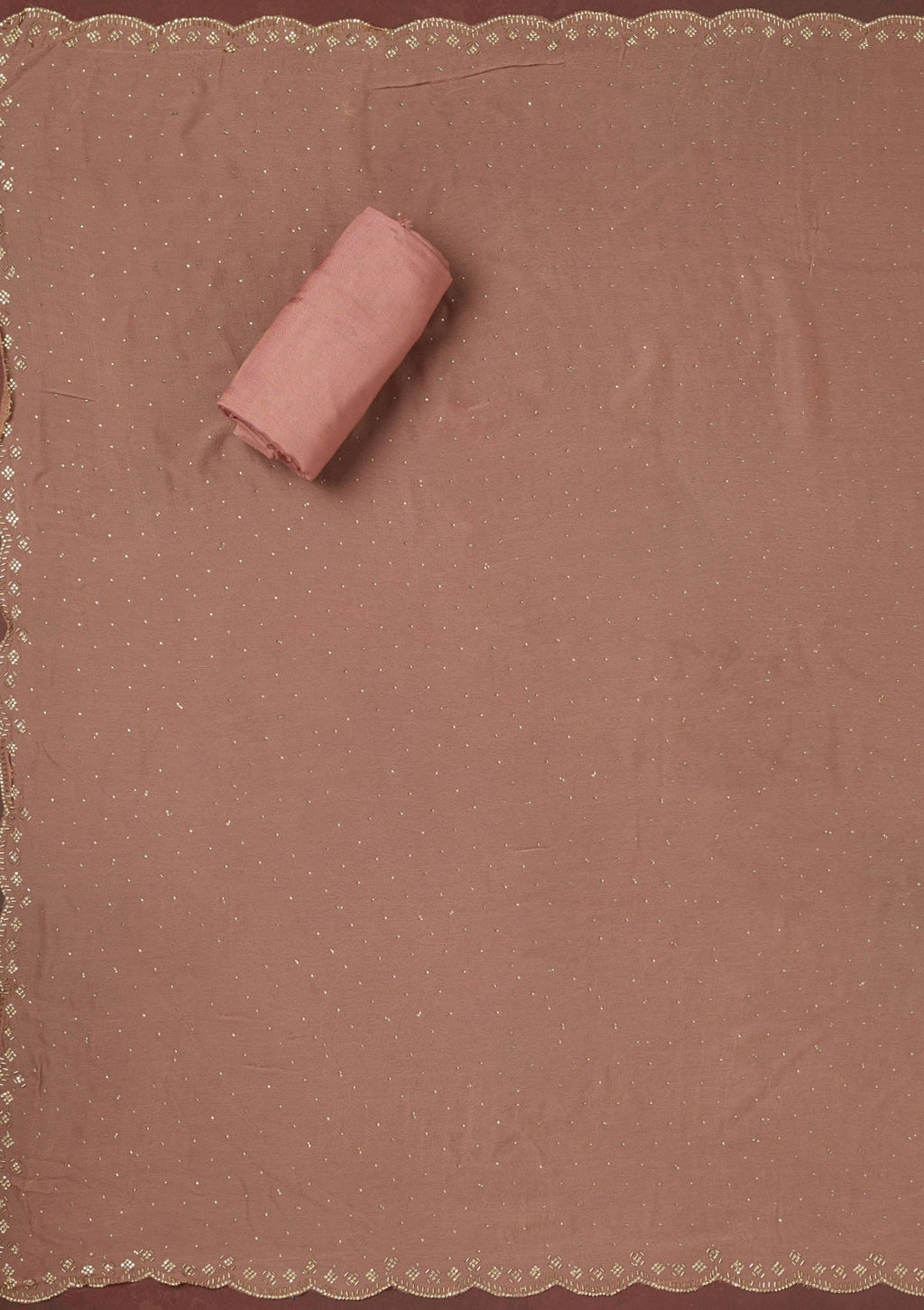Pink Bling Crepe Unstitched Salwar Suit