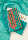 Rama Green Zariwork Dola Silk Unstitched Salwar Suit