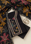 Black Zariwork Dola Silk Unstitched Salwar Suit