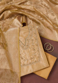 Gold Zardozi (Gold) Tissue Unstitched Salwar Suit